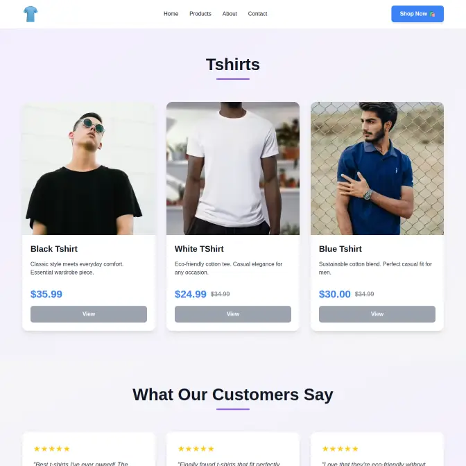 Consumer retail landing example